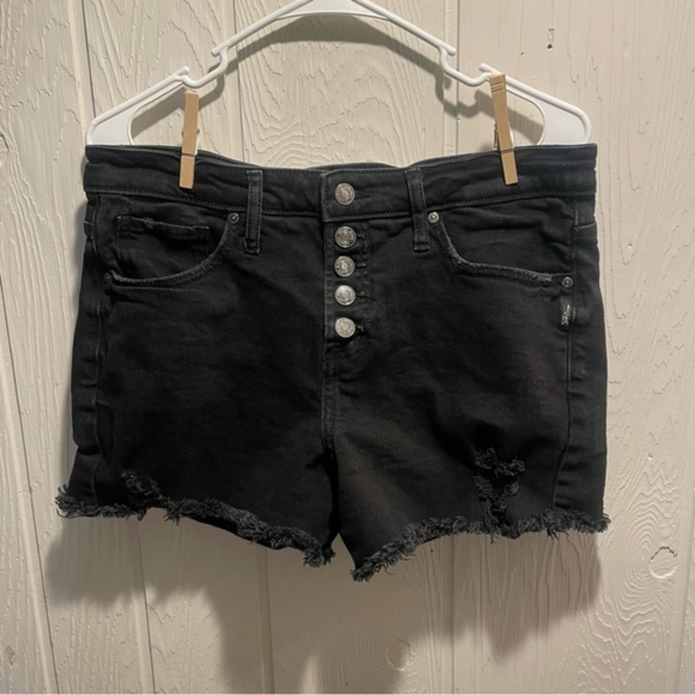 Silver Jeans Distressed Black Beau Shorts